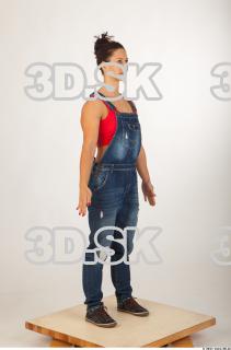 Whole body blue jeans red singlet of Rebecca 0008
